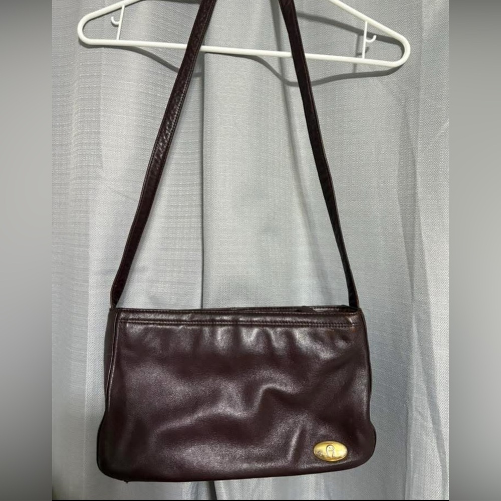Dark Brown Leather Shoulder Bag